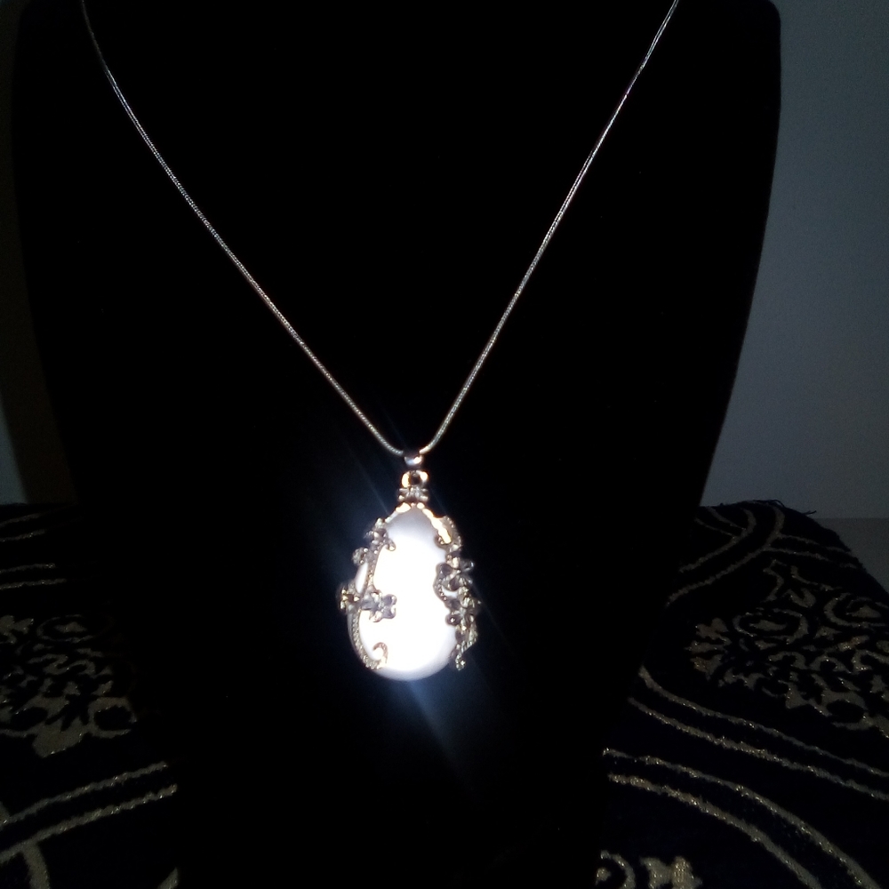 Moonstone Angel Pendant Silver Necklace